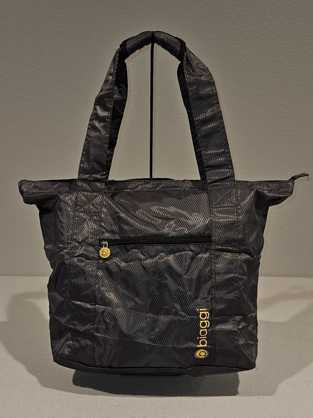 Biaggi Packable Foldable Travel Tote Bag Dark Gray EUC